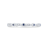 0.03ct Diamond and 0.03ct Blue Sapphire 14k White Gold Lady's Band